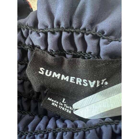 Summersalt Sun Dress LG Smocked Red Floral Silky Luxe Maxi Beach Cruise Resort - Picture 5 of 8